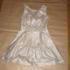 Silver twist back dress